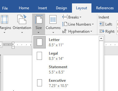 showing inches in MS Word