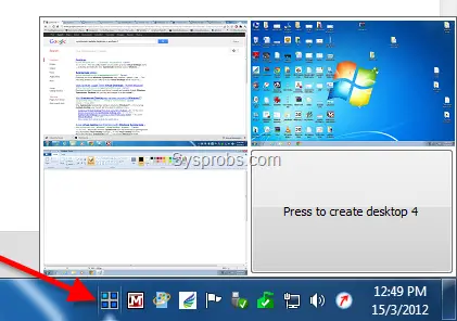 Working virtual desktops in Windows 7