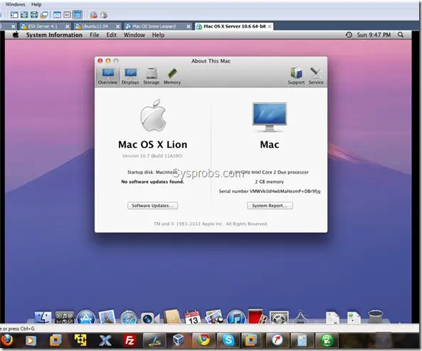 mac os x iso for vmware player