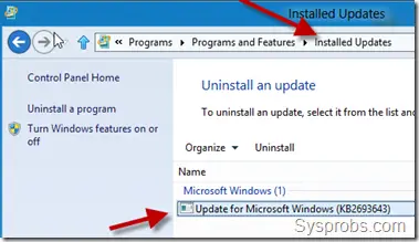 Uninstall updates