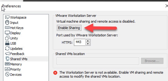 Enable Sharing Option