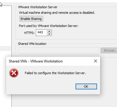 Failed To Configure The Workstation Server