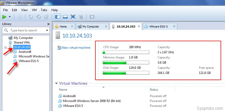 Accessing the shared VM in VMware Workstation