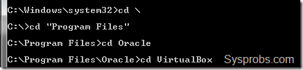 cd virtualbox folder