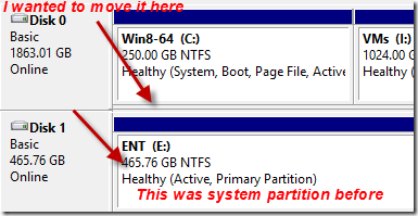 Earlier disk setup