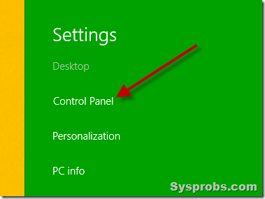 Control panel settings