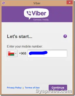 number to recive activation code