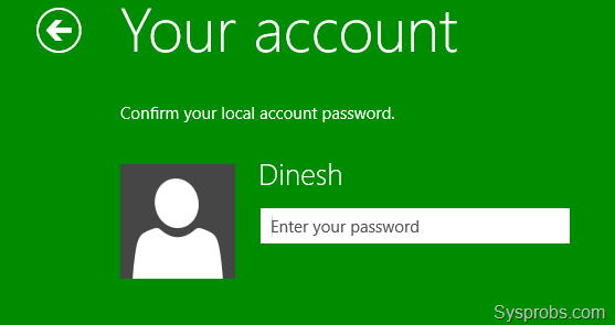 Local account in Windows 8.1