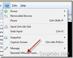 re install vmware tools
