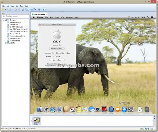 running mavericks on vmware