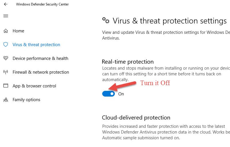 Disable Windows Defender in Windows