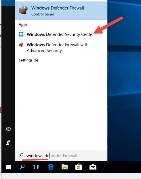 Search For Windows Defender