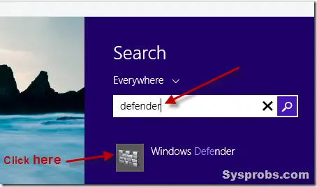 search windows defender