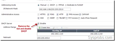 disable DHCP