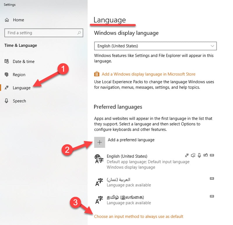 Language Bar In Windows 10