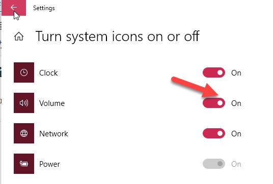 Turn On Volume Icon On Windows 10