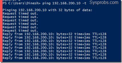 Ping reply on Windows server