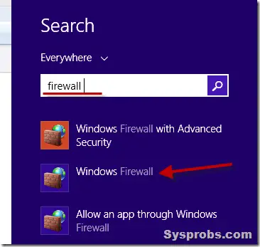 search for firewall
