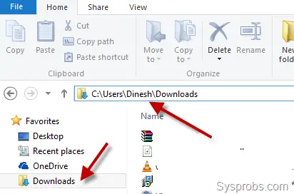 Recent Downloads location in Windows 10