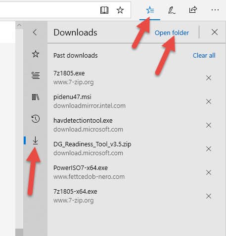 View Downloads In Edge