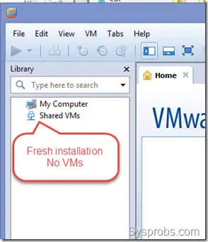 No VMs on the new installation