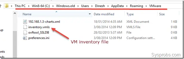 Original VM inventory file