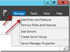 select Add Roles and Features