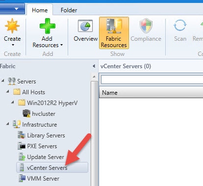 VCenter In SCVMM