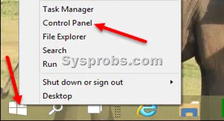 Open control panel in Windows