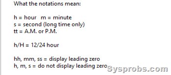 Time format notations