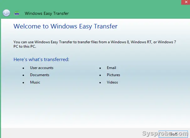 Windows easy transfer tool