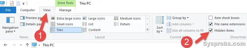 enable hidden folders