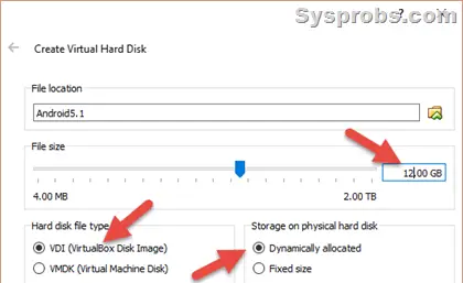 disk size