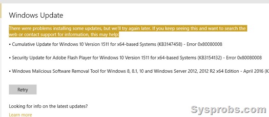 0x80080008 Update Windows 10
