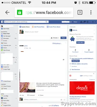 This will open the desktop full version of Facebook... www.facebook.com/hom...