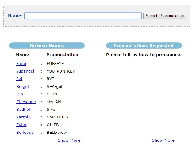 Pronounce Names online