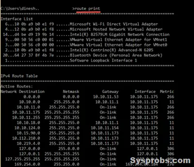 route print command Windows