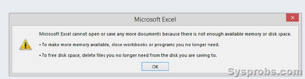 Excel disk space & ram issue while opening