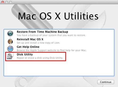 Disk utility if Macbook air won't turn on