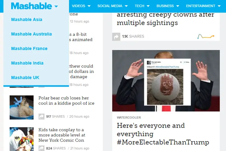 Mashable site like reddit