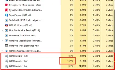 WMI provider host on Windows 10