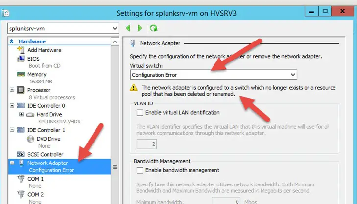 network adapter conflict error