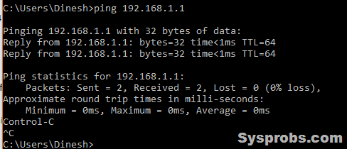 ping the remote network device