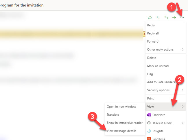 View Header In O365 Web Mail