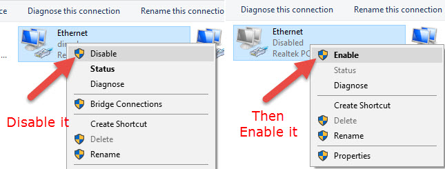 Disable And Enable It