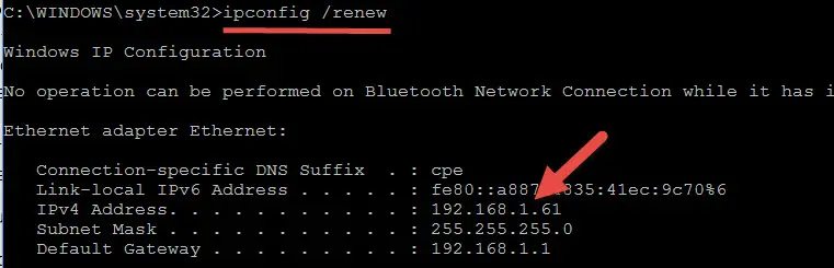 Ip Config Renew