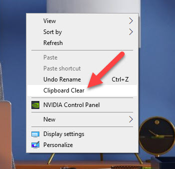 Context Menu Clipboard Clear