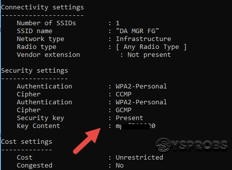 Wi-Fi Password for the network not connected