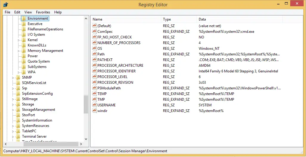 System Information from Registry Editor