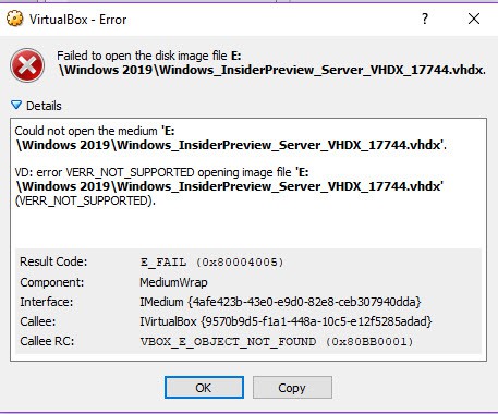 The Error Message When Open VHDX